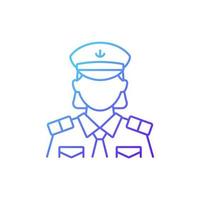 icona di vettore lineare gradiente capo ufficiale femminile