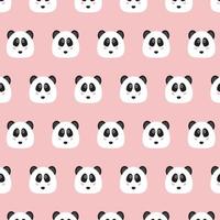 vettore libero del modello senza cuciture del panda con sfondo rosa