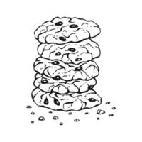 biscotti rotondi di farina d'avena. biscotti fatti in casa. illustrazione disegnata a mano.