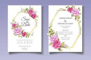 modello di carta di invito matrimonio floreale elegante vettore