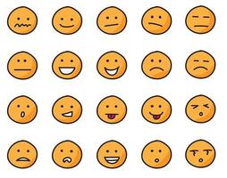 raccolta di disegni a mano libera di emoticon vettore