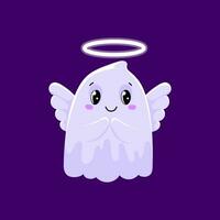 cartone animato Halloween kawaii fantasma angelo personaggio vettore