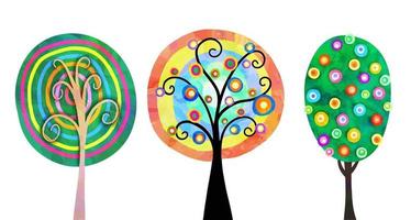 alberi di bosco doodle disegnato a mano vettore