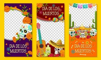 messicano dia de los muertos sociale media banner vettore