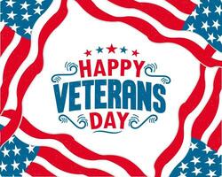novembre 11, unito stato di America, Stati Uniti d'America veterani giorno illustrazione con americano bandiera e soldati vettore