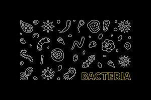 batteri concetto scienza orizzontale buio bandiera - vettore illustrazione