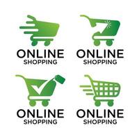 carrello shopping al dettaglio online logo template vettoriale