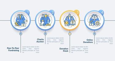 modello di infografica vettoriale di idee per eventi di beneficenza