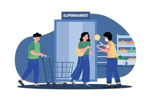 controllo della temperatura al concetto di illustrazione del supermercato vettore