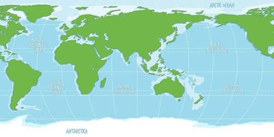 mappa del mondo vuota con colore blu e verde vettore