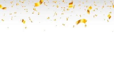 d'oro brillante coriandoli confine isolato su grigio sfondo per festivo celebrazione cadente. lusso saluto carta vettore illustrazione