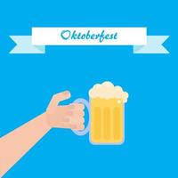 poster di octoberfest con birra vettore