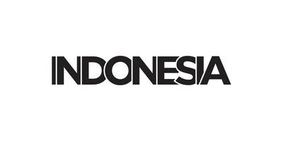 Indonesia emblema. il design Caratteristiche un' geometrico stile, vettore illustrazione con grassetto tipografia nel un' moderno font. il grafico slogan scritta.
