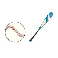 cartone animato vettore illustrazione baseball pipistrello e palla sport icona isolato su bianca sfondo