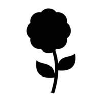carino fiore pianta silhouette stile icona. vettore illustrazione nel nero e bianca design. silhouette icona di un' fresco e bellissimo rosso fiore