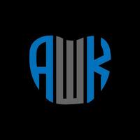 awk lettera logo creativo design. awk unico design. vettore