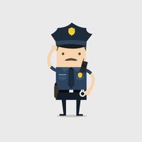 poliziotto. personaggio dei cartoni animati poliziotto divertente. vettore