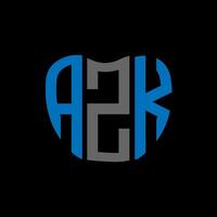 azk lettera logo creativo design. azk unico design. vettore