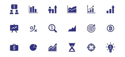 semplice impostato di grafico relazionato vettore icone. contiene come icone come torta grafici, grafica, statistiche, colonna grafici, e di più. modificabile vettore.