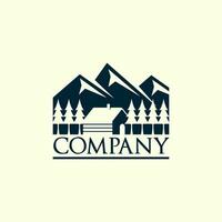 moderno montagna cabine logo illustrazione design vettore