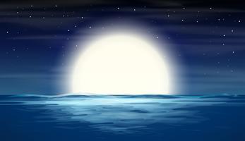 luna piena sul mare vettore
