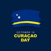Curacao giorno è celebre ogni anno su 10 ottobre, design con Curacao bandiera. vettore illustrazione