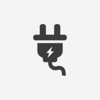 energia, PRESA, elettrico tappo, cavo icona vettore isolato simbolo cartello