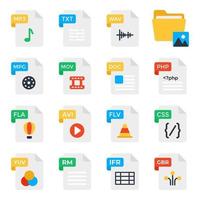 pacchetto di formati di file icone piatte vettore