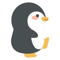 carino pinguino a piedi cartone animato animale vettore