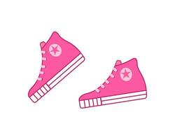 rosa scarpe da ginnastica per jogging e gli sport. moderno alla moda scarpe, sport stile. confortevole in esecuzione scarpe. vettore illustrazione su isolato bianca sfondo.