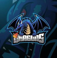 disegno del logo della mascotte dell'esportazione del drago vettore