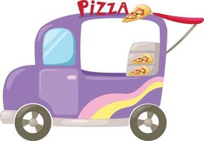 macchina per la consegna della pizza italiana. illustrazione su sfondo bianco vettore