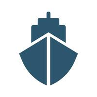 nave e carico nave icona. marino mezzi di trasporto silhouette icona. vettore