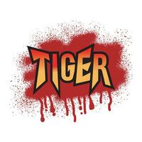 tigre testo graffiti strada arte vettore