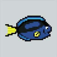 pixel arte tropicale pesce. pixelated mare pesce. oceano mare pesce icone sfondo pixelated per il pixel arte gioco e icona per sito web e video gioco. vecchio scuola retrò. vettore