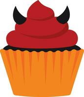 Halloween diavolo cupcakes illustrazione vettore