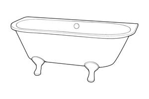 disegnato a mano schema vasca da bagno, semplice stili schema vettore. semplice scarabocchio schizzo stile. vettore illustrazione.