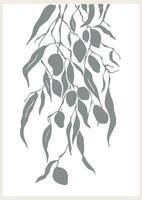 astratto Groovy floreale manifesto y2k. moderno di moda minimalista stile. mano disegnato per sfondo, parete arredamento, tessuto, cartolina, coperchio, modello, striscione. vettore