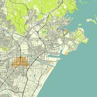 carta geografica di mandai, Miyagi, Giappone vettore