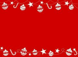 Natale ornamenti e simbolo nel rosso sfondo - minimo stile vettore