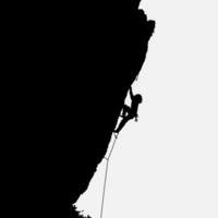 alto dettagli di arrampicata silhouette. minimo simbolo e logo di sport. in forma per elemento disegno, sfondo, striscione, sfondo, coperchio, logotipo. isolato su nero sfondo. vettore eps 10