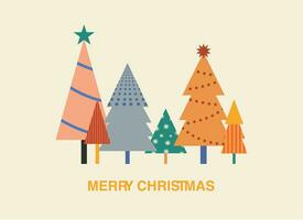 luminosa multicolore geometrico illustrazione con Natale alberi vettore illustrazione
