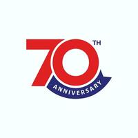 70 ° anniversario moderno logo design. 70 anni celebrazione saluto carta, striscione, manifesto, volantino, vettore modello. numero di 70 icona.