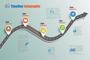 business roadmap timeline modello infografico illustrazione vettoriale