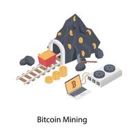 concetti di mining bitcoin vettore