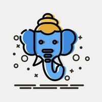 icona ganesha. Diwali celebrazione elementi. icone nel mbe stile. bene per stampe, manifesti, logo, decorazione, infografica, eccetera. vettore