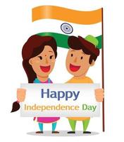 giorno dell'indipendenza in india. uomo e donna indiani vettore