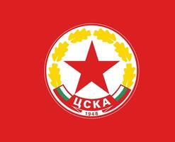 cska Sofia club simbolo logo bulgaria lega calcio astratto design vettore illustrazione con rosso sfondo