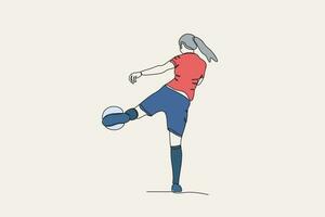 colore illustrazione di un' donna giocando palla vettore
