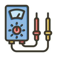 voltmetro vettore di spessore linea pieno colori icona per personale e commerciale uso.